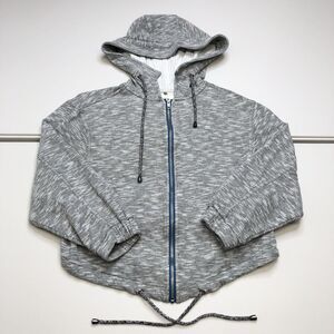 Free People Women’s Cropped Hooded Jacket Size XS Heather Gray Full Zip Hoodie